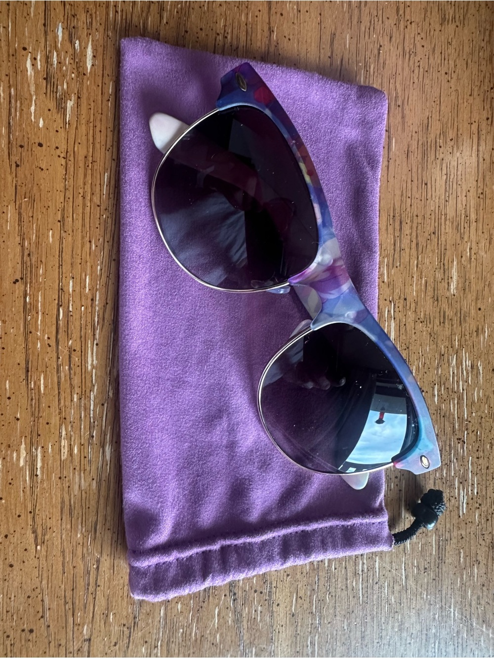 Purple Floral Frame Fashion Sunglasses